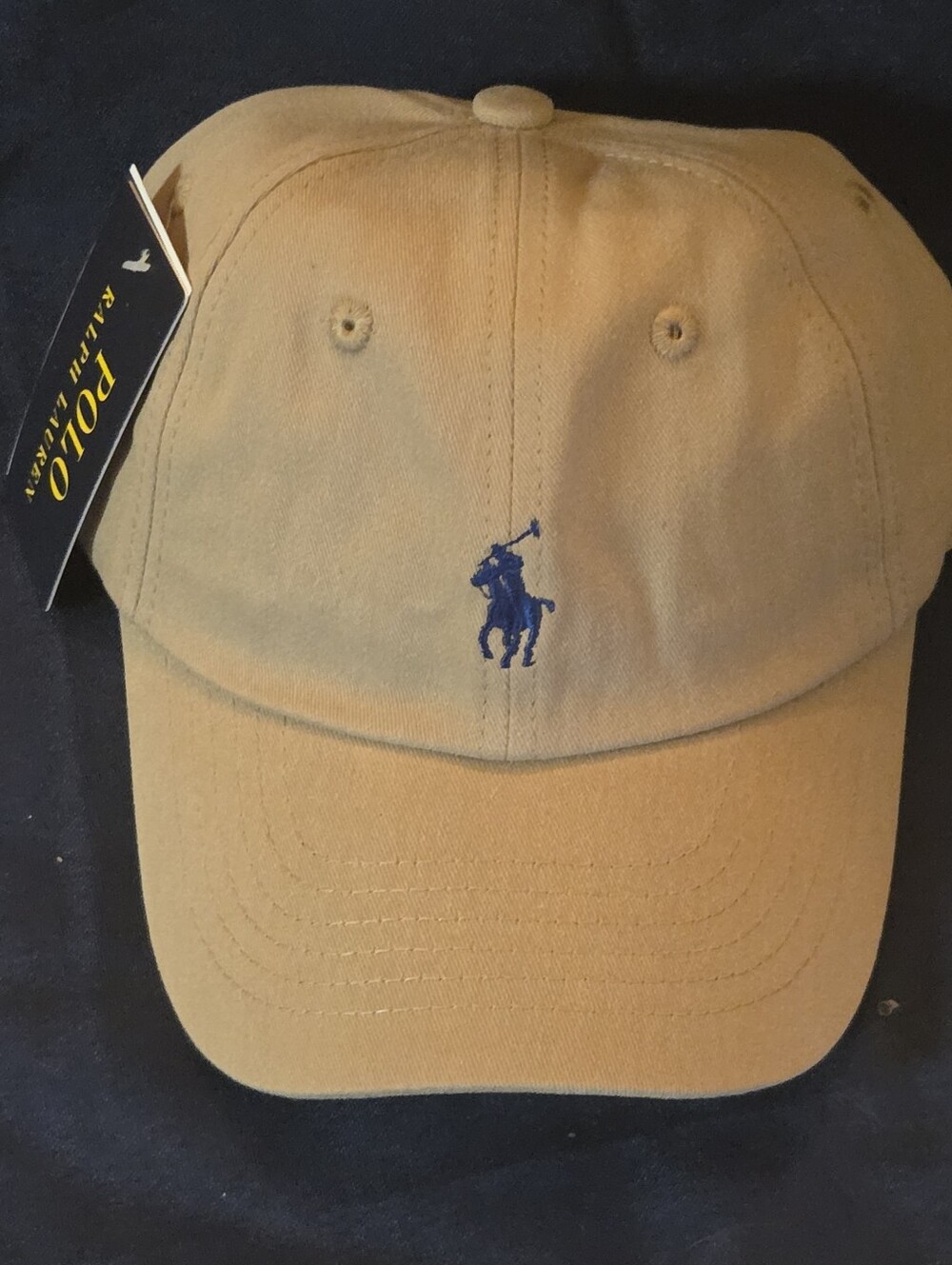 Polo by Ralph Lauren Khaki Cap with Navy Polo Player - Picture 6 of 15